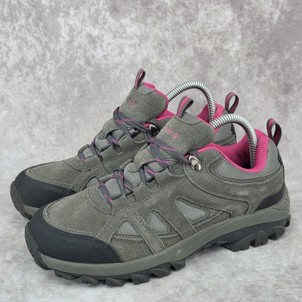 Bearpaw Womens Size 8.5 Olympus Charcoal Gray Pink Suede Mesh Trail Hiking Shoes